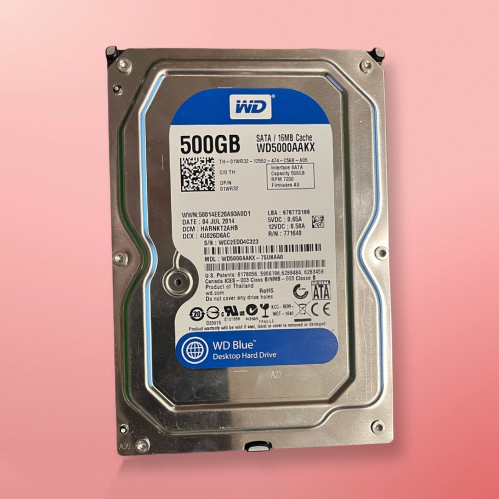 Western Digital Blue (7200RPM, 3.5", SATA III, 32MB Cache) 500GB Internal